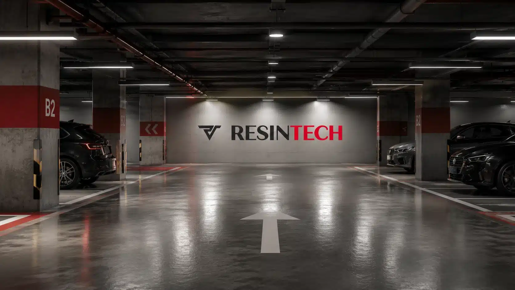 Sanierte Tiefgarage von Resintech
